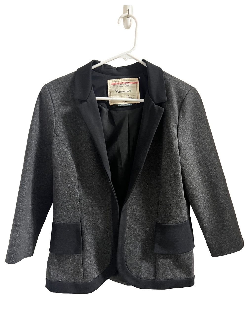Anthropologie Olive Green Blazer with Black Trim